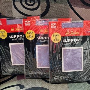 Purple support pantyhose NEW L XL 3 pkg together